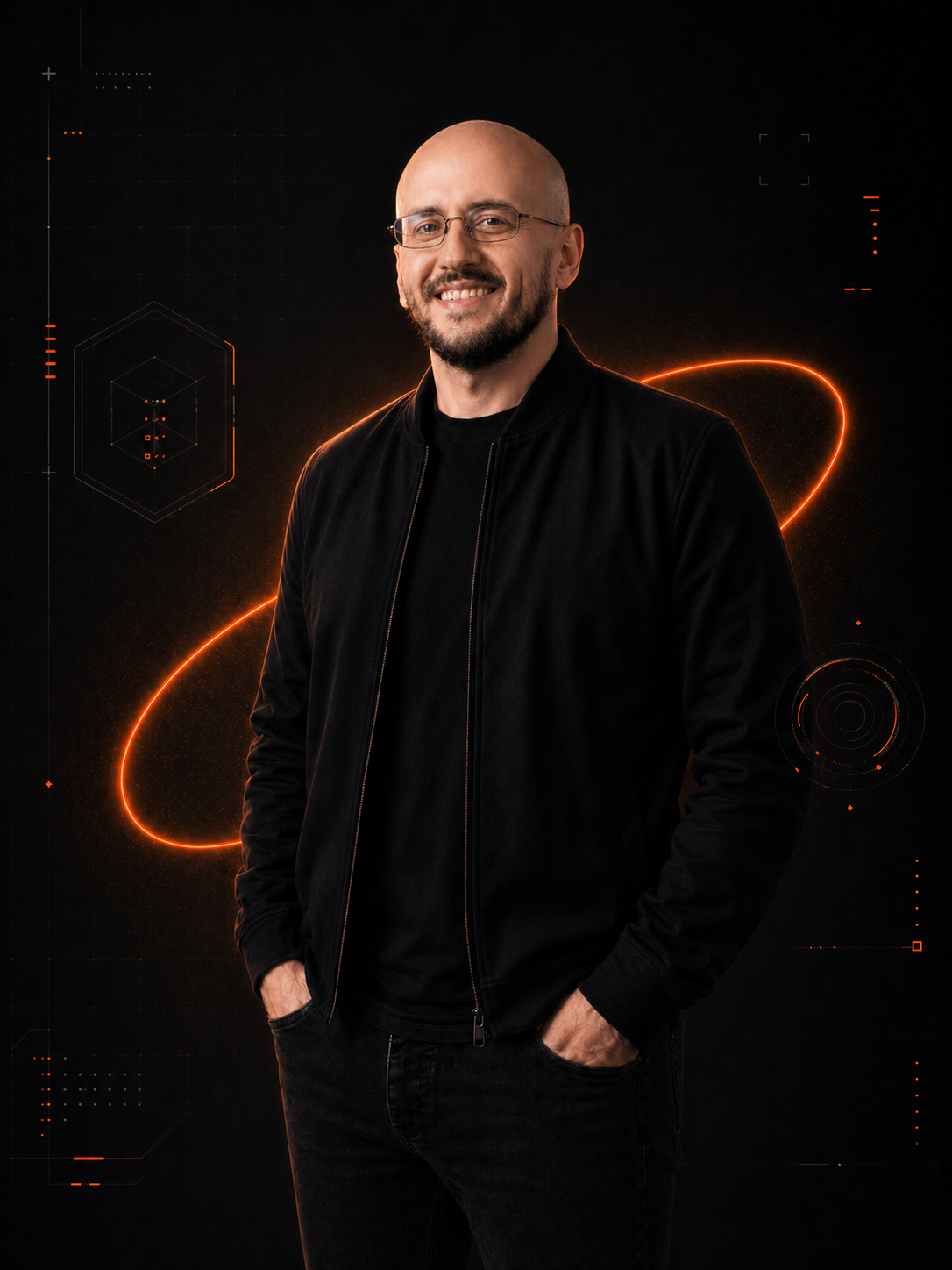 Stylized portrait of the Hosterr founder